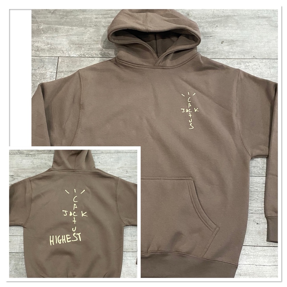 No String Cactus Jack Travis Scott Brown Hoodie